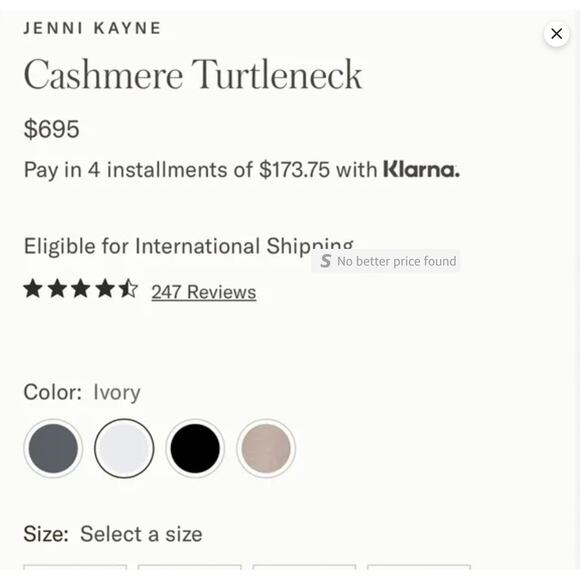 NWT! Jenni Kayne XS Oversized 100% Cashmere $695 Turtleneck Sweater Gray Storm - Picture 6 of 12